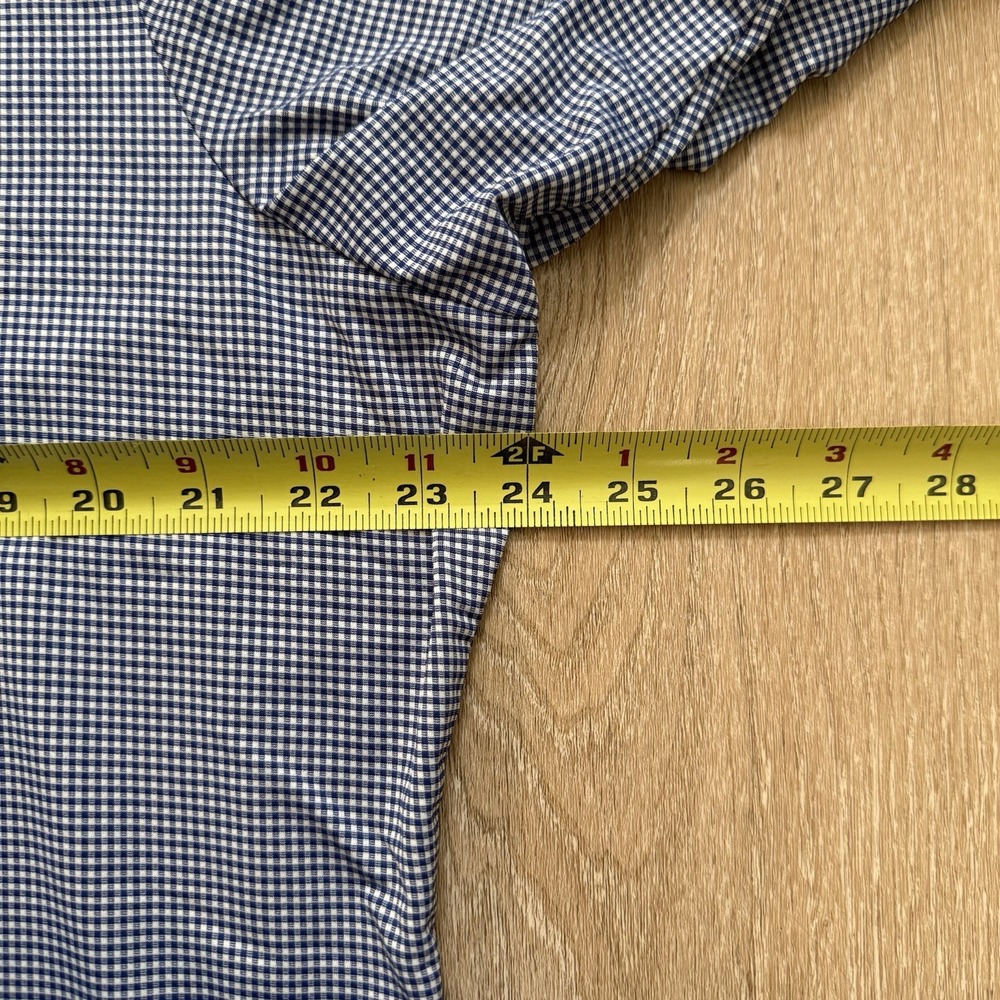 Mizzen + Main Standard Fit Shirt Mens Large Performance Blue Gingham Check USA - Picture 5 of 8